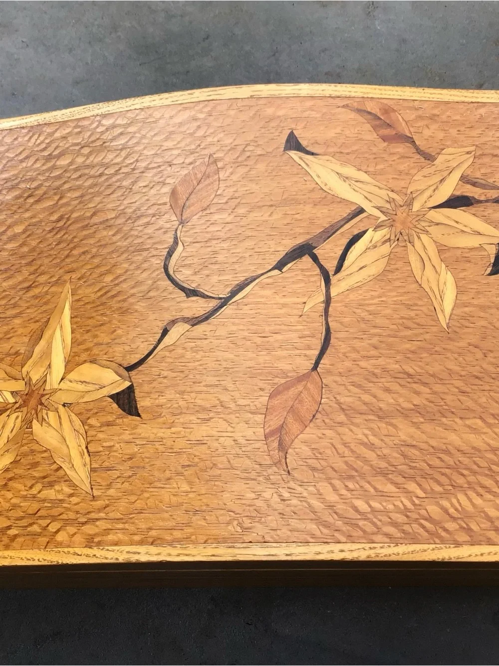 Handcrafted Large Wood Jewelry Box with Floral Inlay